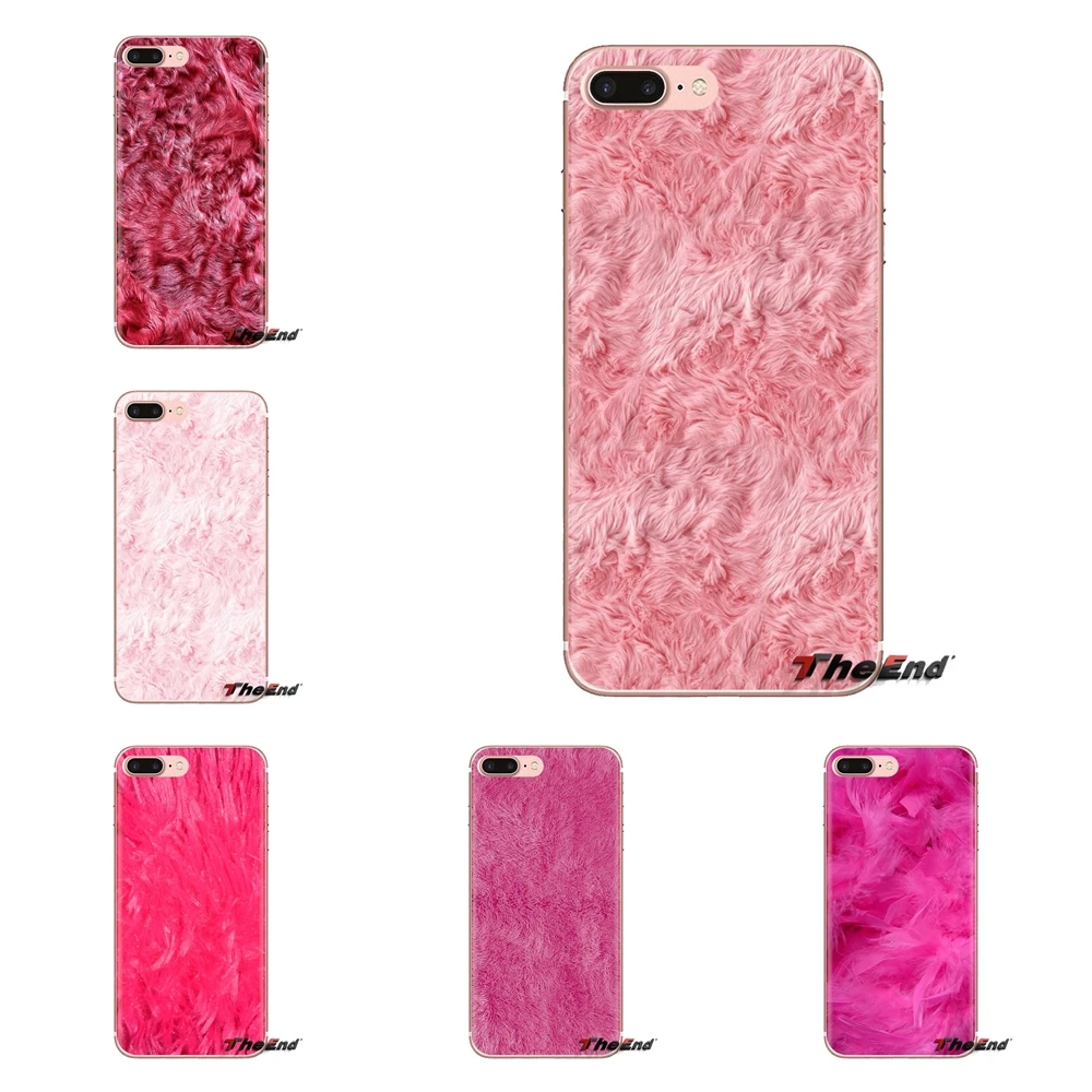 For Samsung Galaxy S2 S3 S4 S5 MINI S6 S7 edge S8 S9 Plus Note 2 3 4 5 8 Coque Fundas Fluffy fur pink Print Sweet Soft Cover Bag |