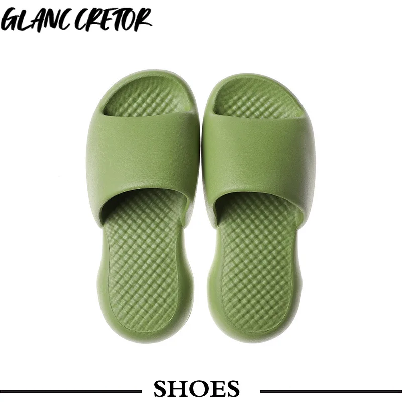 

2021 Summer Female Indoor Slippers Floor Flat Shoes Women Thick Platform Slippers Soft EVA Anti-slip Bathroom Home Slipper