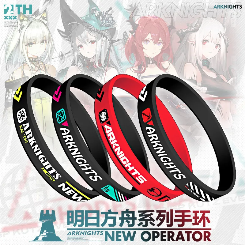 

Anime Game Arknights Cosplay Sports Bracelet Amia Kelsey Katy Unisex Adults Student Fashion Bangle Silica Gel Props Party Gifts
