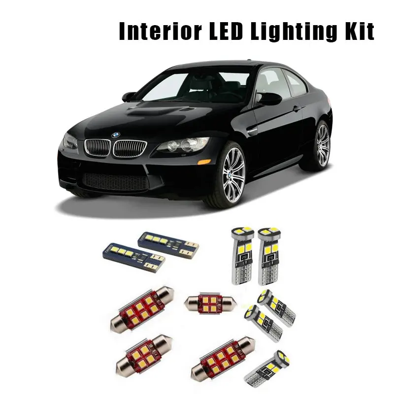 

For 2006-2012 BMW E90 Sedan 320i 325i 328i 330i 335i M3 15pcs Canbus No Error LED Auto Interior Light Kit Map Dome Reading Lamp