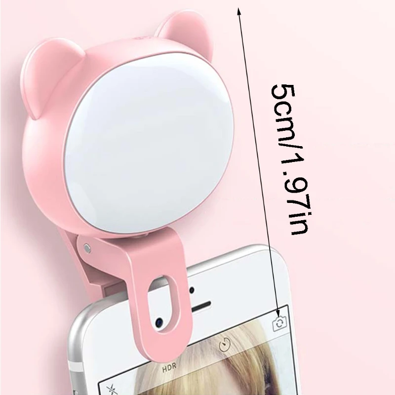 

Mini Portable Clip-on Selfie Flash LED Mobile Phone Selfie Light for Night 1XCE