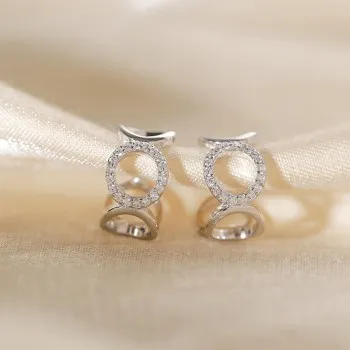 

Circle Zircon Ear Clip Simple Cold Wind Exquisite Small Ear Bone Clip Female Net Red Personality Earring Female E0085