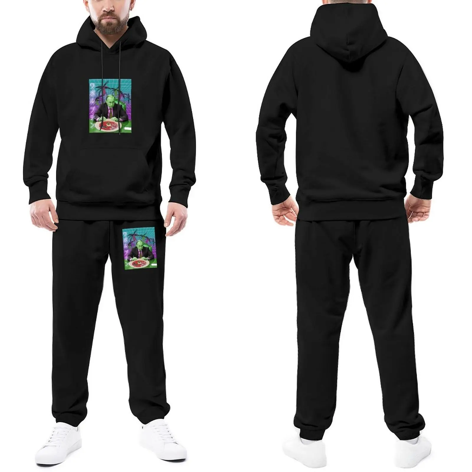 

Putin Mens Tracksuit Set Vaporwave Putin Fishing Sweatsuits Men Sweatpants and Hoodie Set Fashion