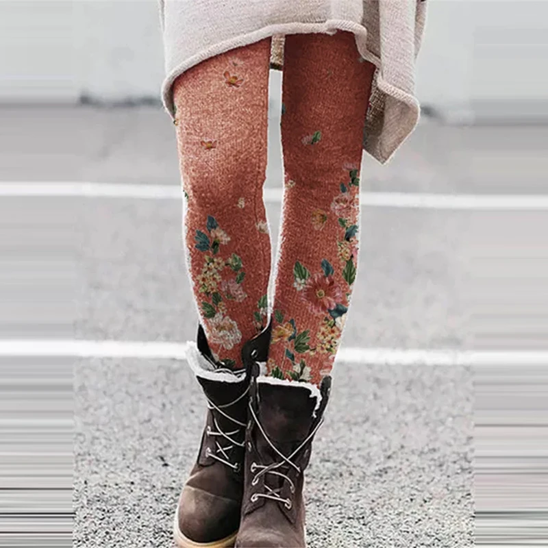 

Fashion Casual Women's Pencil Pants Elegant Slim Multicolor Print Office Lady Pants Streetwear Skinny Female Trousers