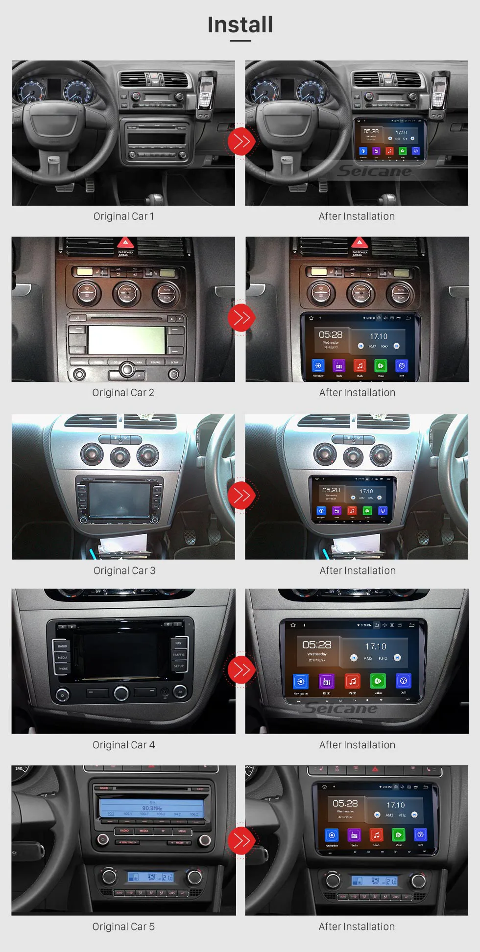 Seicane 2Din Android 9,0 gps автомобильный " стерео для VW BORA Polo Golf 4 Golf 5 Golf 6 Golf 7 Tiguan Passat b6 b5 b7 мультимедийный плеер