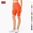 Шорты-бермуды HGC женские, штаны для фитнеса и йоги без швов спереди, 5 точек, леггинсы для спортзала, эластичные джоггеры до колена с завышенной талией на ощупь