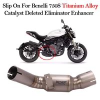 slip on for benelli 750s bj750gs enhancer motorcycle exhaust modified titanium alloy escape catalyst deleted middle link pipe