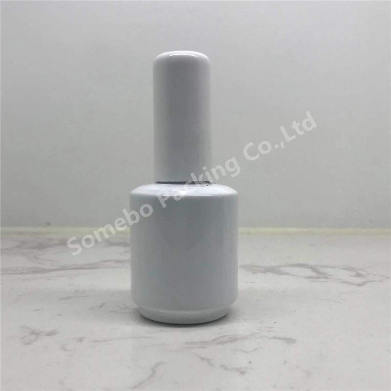 

20 x 15ml Black Frost White Empty Nail Polish Glass Bottle 1/2oz nail enamel Containers glass bottle with brush cap