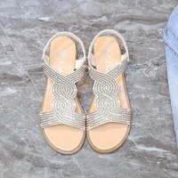 womans wedges sandal elegant beach summer dresses womens gladiator sandals 2021 shoes for comfy rhinestone 35 36 37 38 39 40