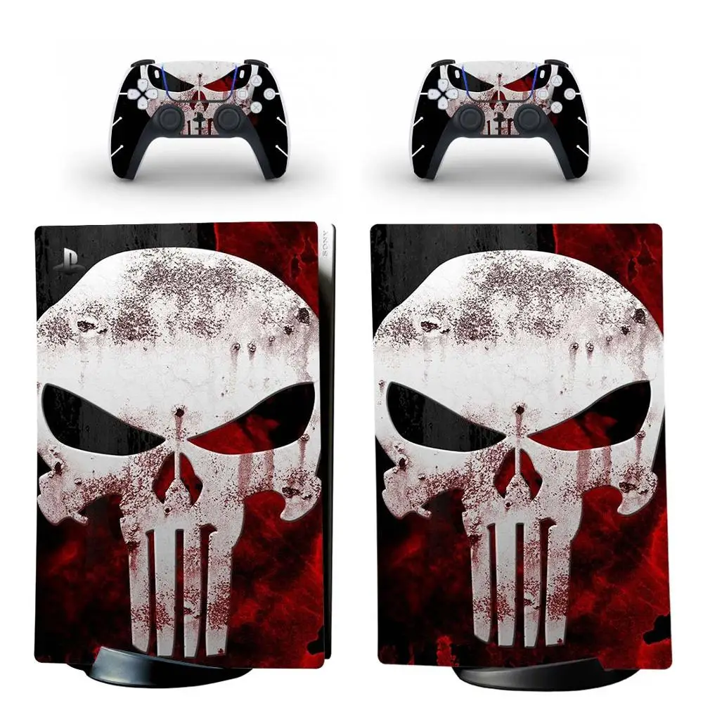 

Наклейка на кожу в стиле черепа PS5 Digital Edition для консоли Playstation 5 и 2 контроллеров, наклейка виниловая Защитная скинов, стиль 1