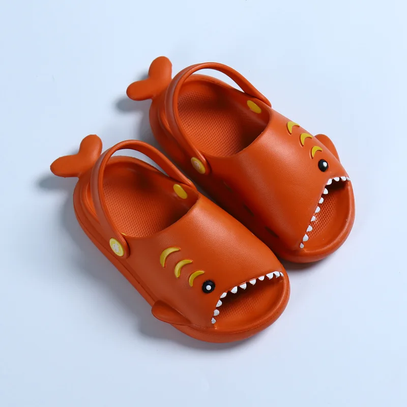 Summer Fashion Fun Shark Slippers Baby Boy Beach Shoes Soft Bottom Non-Slip Hole Girls Toddler Kids Sandals | Мать и ребенок