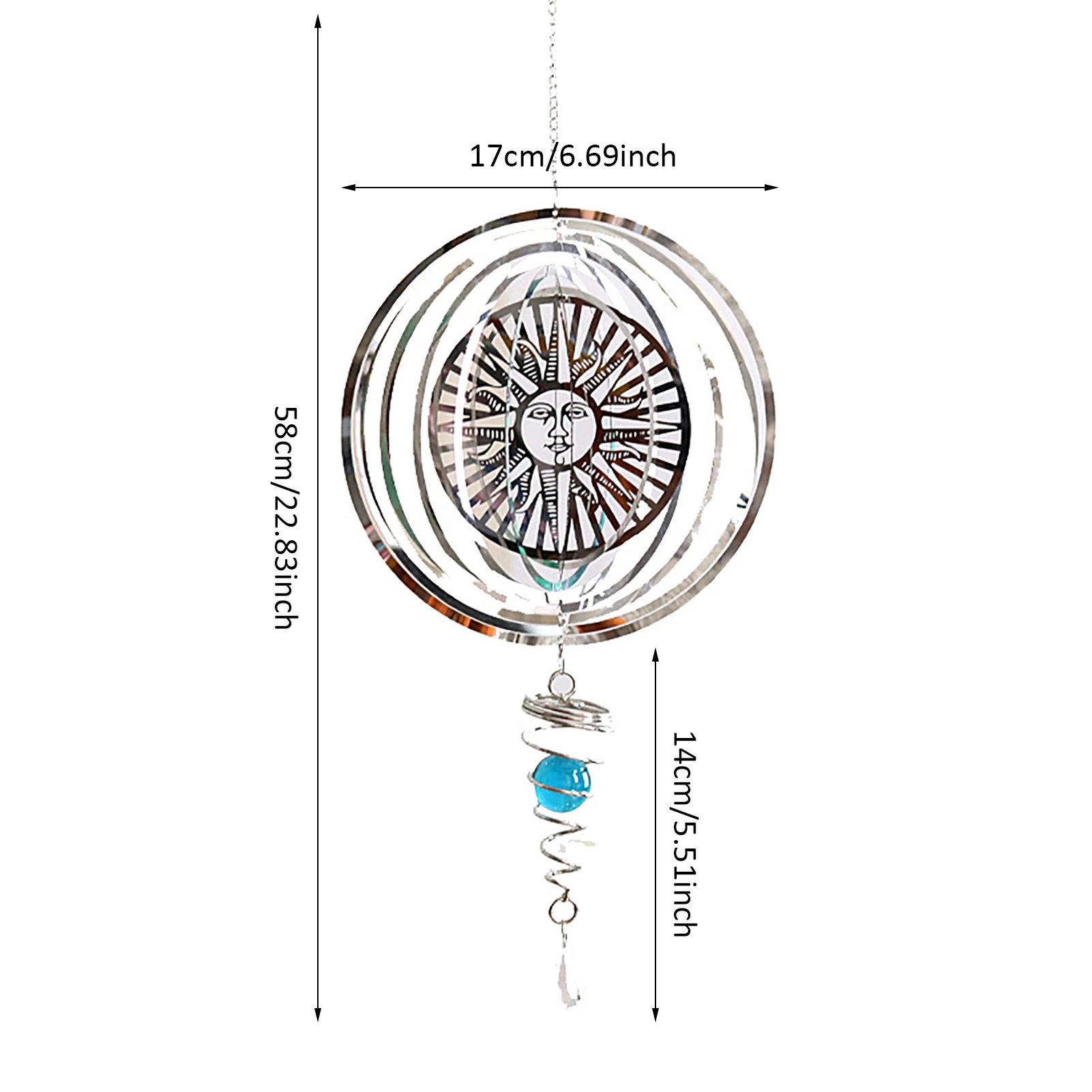 

3D Hanging Folding Wind Chime Home Decoration Sun Goddess Ball Shape Wind Spinner