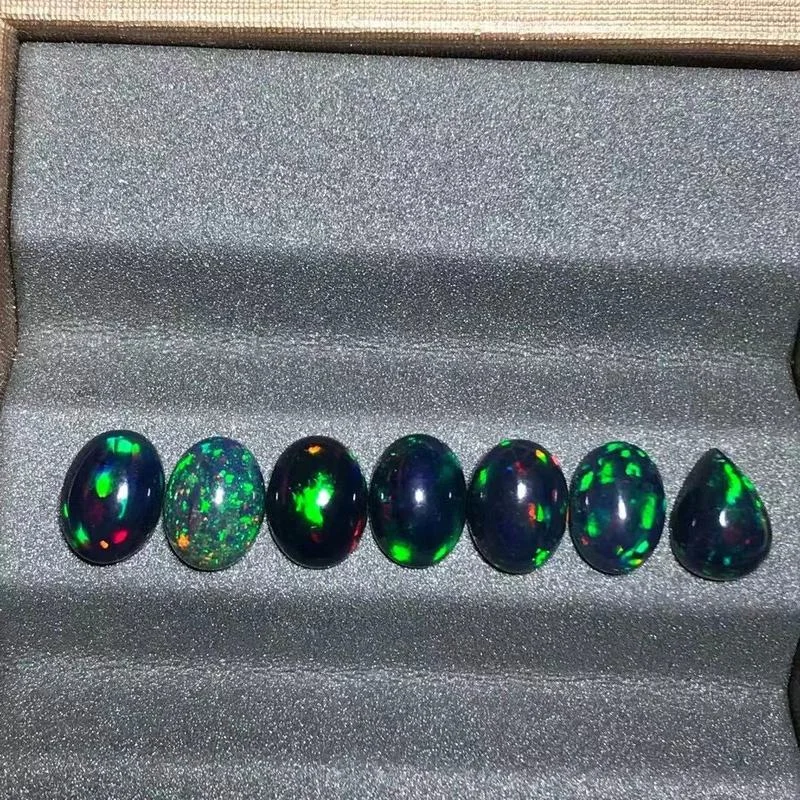 Черный Опал Камень россыпью бусины из драгоценных камней овальной формы плоская