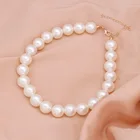 Элегантное белое ожерелье-чокер с имитацией жемчуга, свадебное ожерелье с большим круглым жемчугом для женщин, очаровательные модные ювелирные изделия