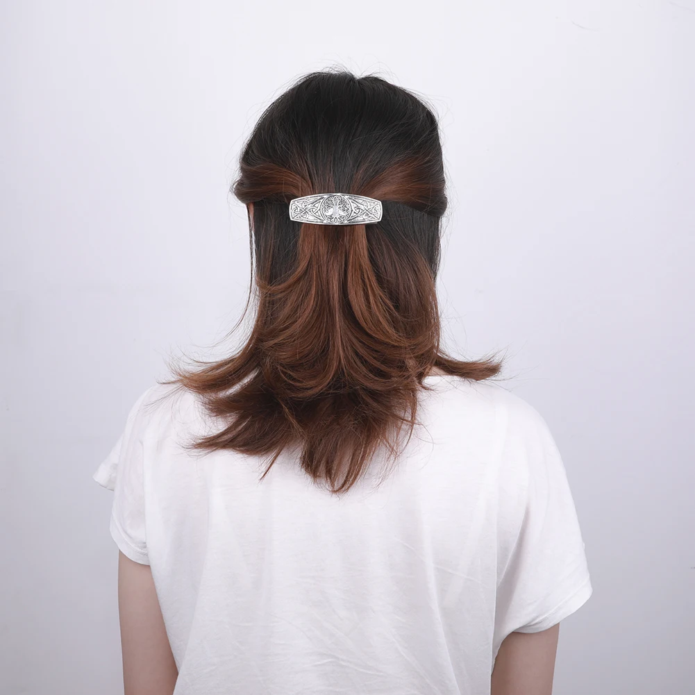 Teamer Viking Barrette for Women Tree of Life Hairpins Celtics Knot Hair Clip Vintage Hairwear Accessories Wicca Jewelry Gifts | Украшения