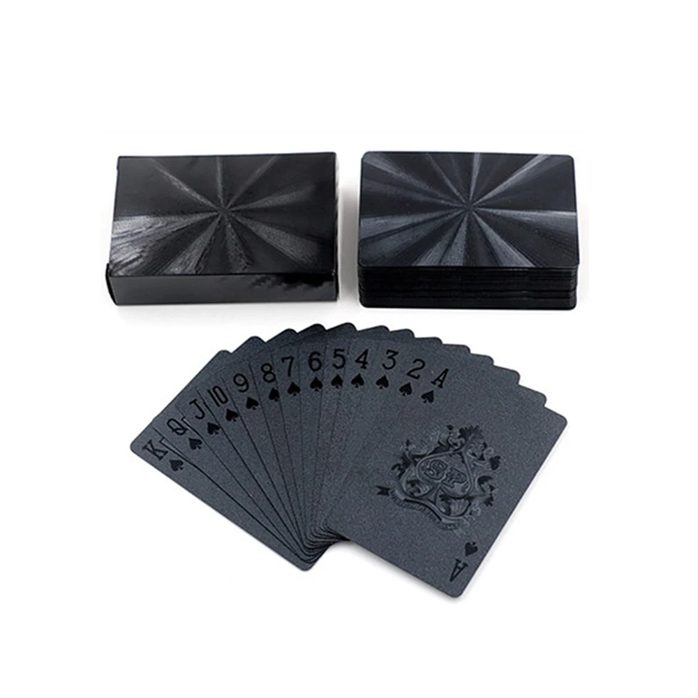Черный Водонепроницаемый задняя матовая отделка Волшебная пластиковая покерная