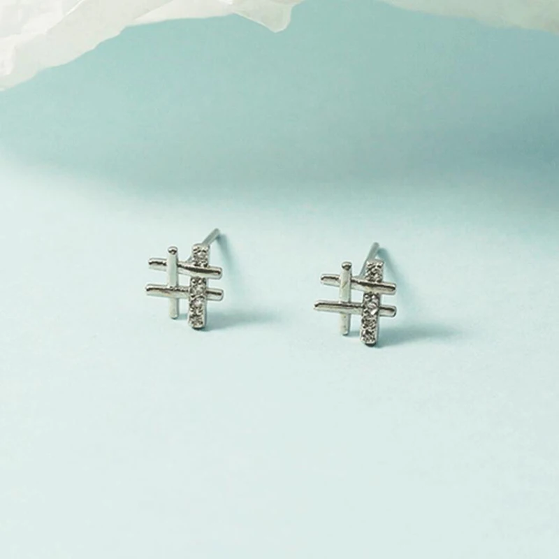 

KOFSAC Mini Zircon Geometric Stud Earrings Girl Valentine's Day Accessories Top Grade Sterling 925 Silver Earrings Women Jewelry