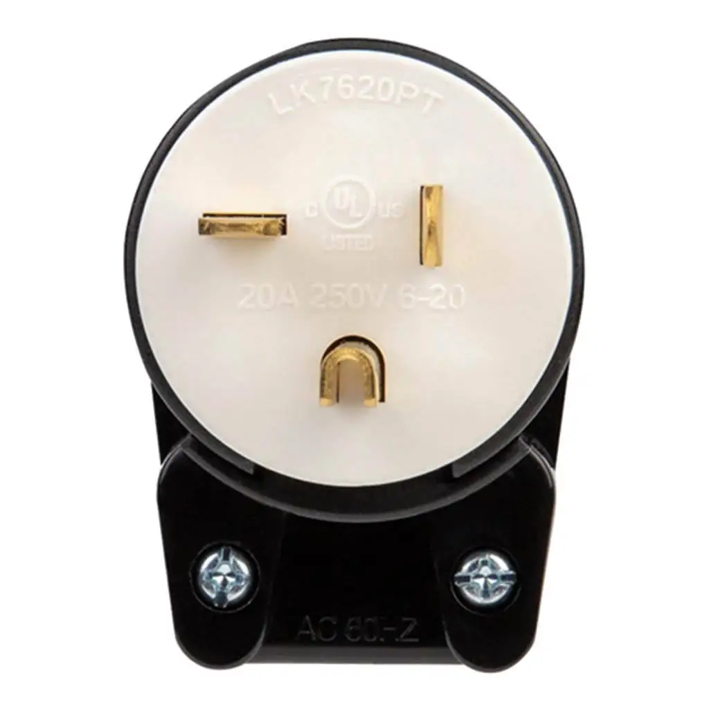 

NEMA LK7620P 6-20P Grounding Locking Plug, 20A 250V AC, 2 Pole 3 Wire Bend