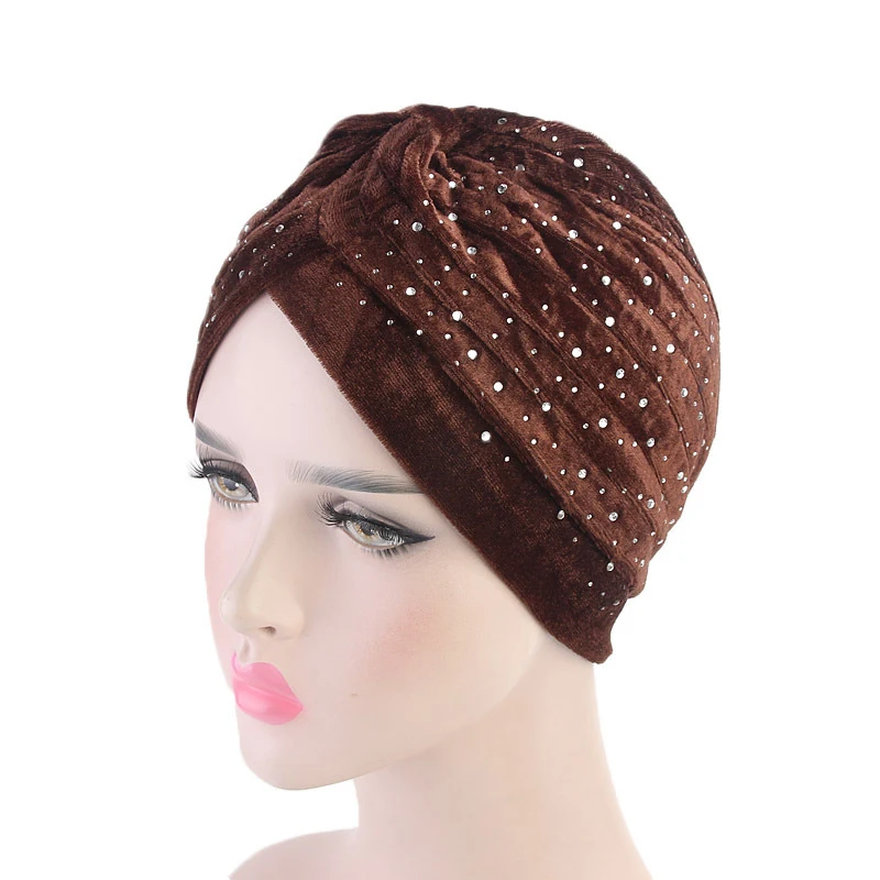 Женская бархатная бандана Стразы модная однотонная женская элегантная