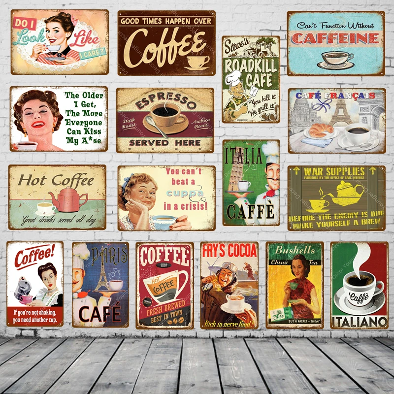 Italia Caffe Парижское кафе Italiano кофейные металлические банки для паба клубный