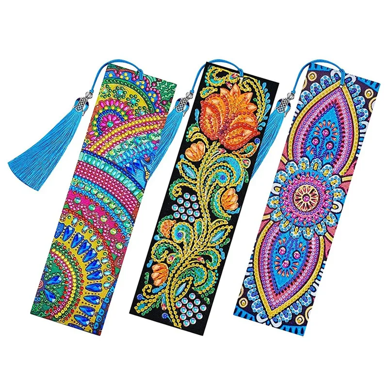 

Алмазная Закладка 5D 3 шт., для творчества, живопись, Закладка с кожаной кисточкой, закладка для творчества, декоративно-прикладное искусство,...