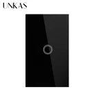 Настенный светильник UNKAS, стандарт США, 1 комплект, сенсорный переключатель питания, роскошное Хрустальное стекло, одна линия огня, только Сенсорная функция