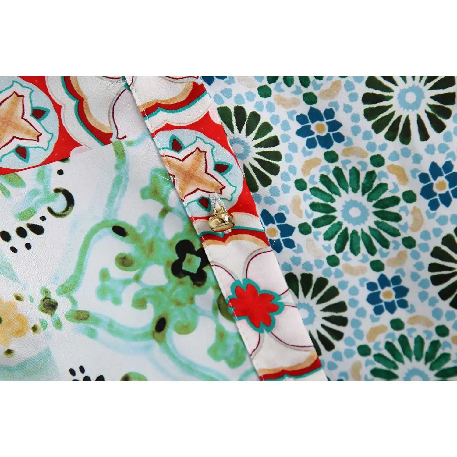 

2021 Vintage Women Printed Shirt Dress V-neck Wrist Sleeves Chic Lady Fashion Button-up Short Dresses Woman Robe