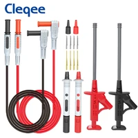 cleqee p1033 pro 4mm banana plug test leads wire replaceable needles with test hook clip 1m cable for digital multimeter