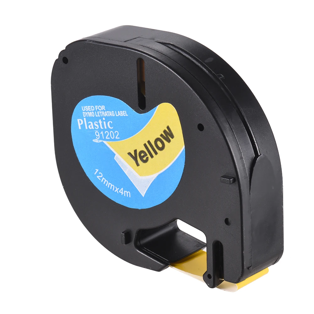 Этикеточная лента 91204 пластик самоклеющиеся заправки черный принт на белом 1/2