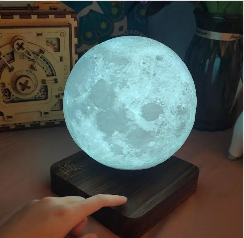 

Magnetic levitation lunar lamp 3D printing moon creative bedroom bedside night lamp intelligent sleep Star Projector Girl Gift r
