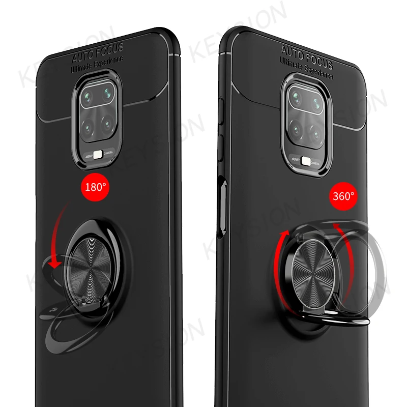 keysion metal ring case for redmi note 9s 9 pro 9a 9c 8 8t 7a k20 shockproof phone cover for xiaomi mi note 10 lite poco f2 pro free global shipping