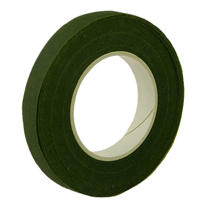 Army Green Промо-акция! 30 ярдов 12 мм самоклеящаяся бумажная лента цветочный стержень для гирлянды венки DIY ремесло Искусственный шелк цветок(коричневый - Цвет: Army Green