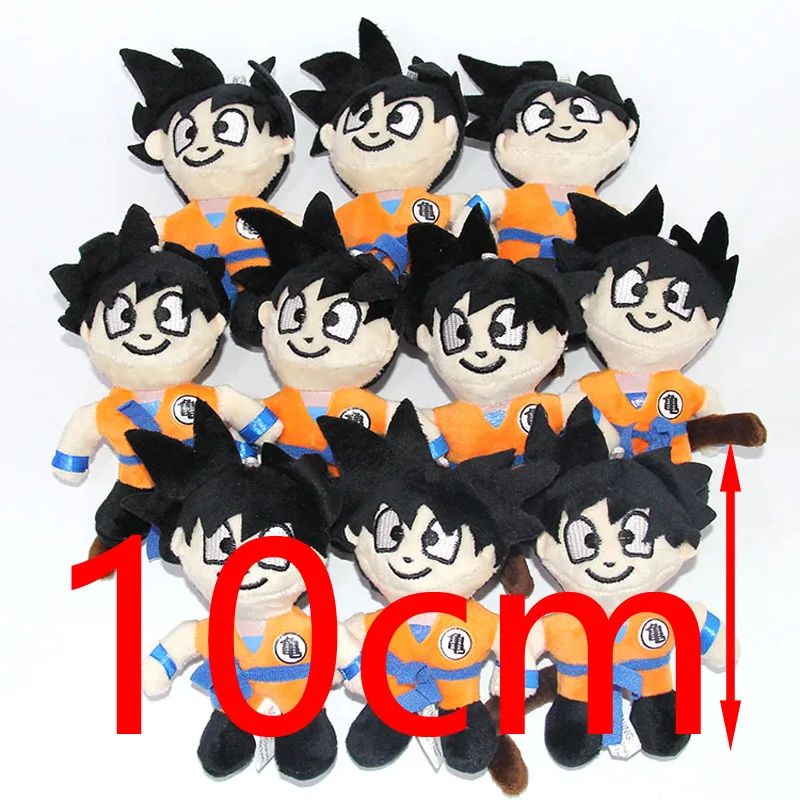 A Dragon Ball Z Сон Гоку Вегета мини плюшевые игрушки-подвески мягкие куклы животных 10 шт./лот - Цвет: A