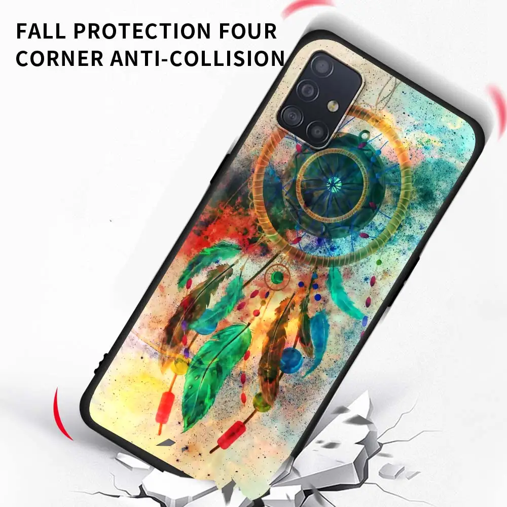 Silicone Case For Samsung Galaxy A51 A71 A21S A12 A31 A32 A52 A41 A02S A10 M31 M51 Soft Phone Coque Dream Catcher Watercolor