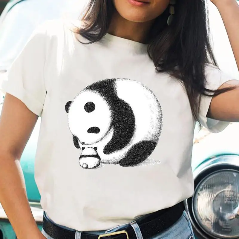 

Print T-shirts Panda New Sweet Style New Fashion Women Cartoon Shirt Stylish Short Sleeve Graphic T Top Female Tee T-Shirt