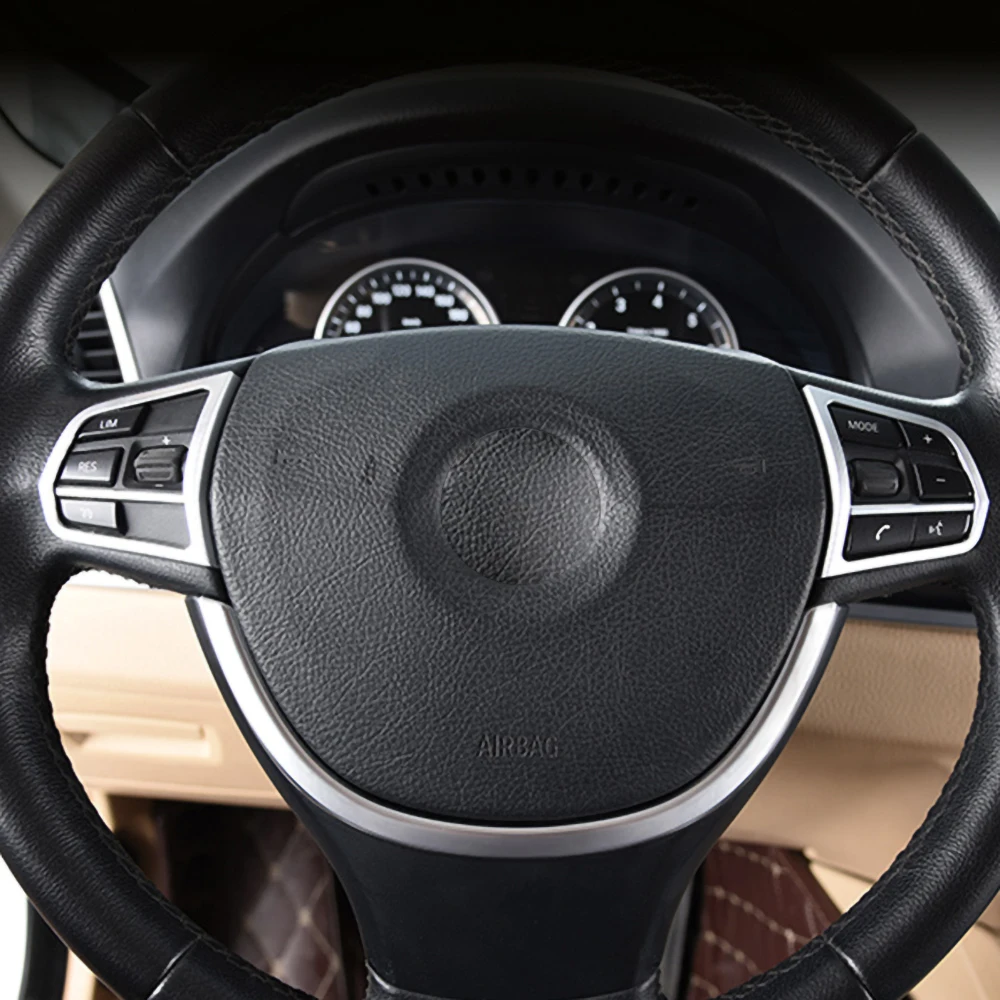 Наклейки на руль из металлического сплава серебристого цвета для BMW F10 F01 F07 M Line 5 GT