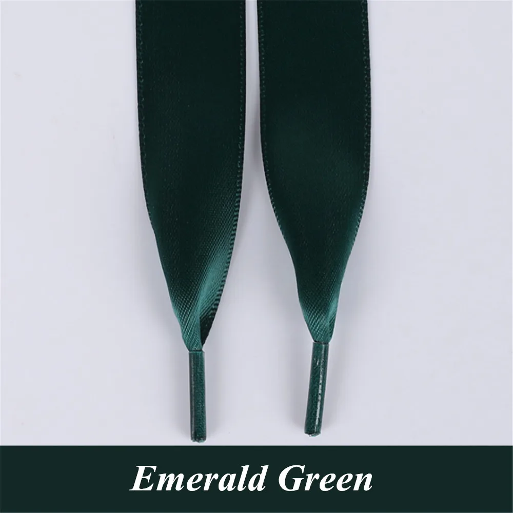 Emerald Green 1 пара 80 см-160 см шелковые ленты полиэфирные шнурки для ботинок плоские шнурки обуви кроссовки спортивная обувь кружева Прямая 30 цветов - Цвет: Emerald Green