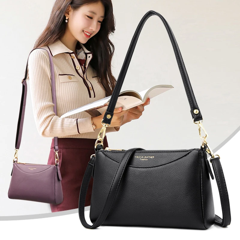 

New Women Fashion Shoulder Bags Solid Color Crossbody Bag Luxury Small Pu Leather Messenger Bag All-match Casual Ladies Handbags