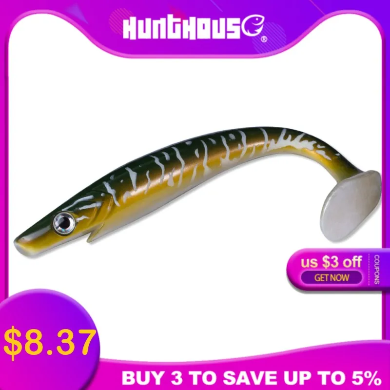Hunthouse 2 шт./лот pro Щука приманка 20 см 50 г Краска Печать приманка весло хвост shad силиконовый souple leurre натуральный мускусный