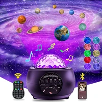 chargeable led galaxy starry planet projector night light built in bluetooth compatible projection lamp for kids christmas gift