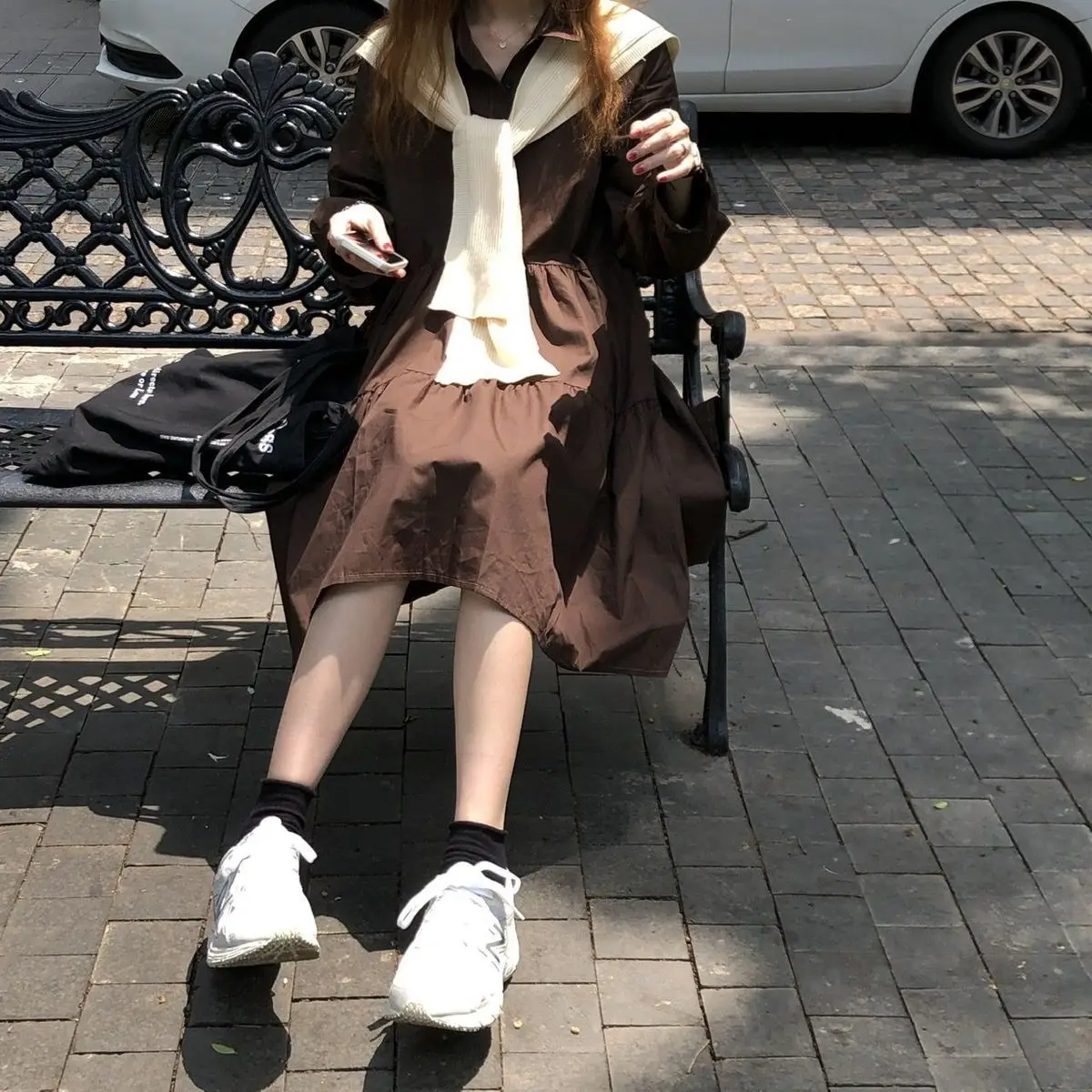 Женский модный мини-костюм с отложным воротником и длинным рукавом |