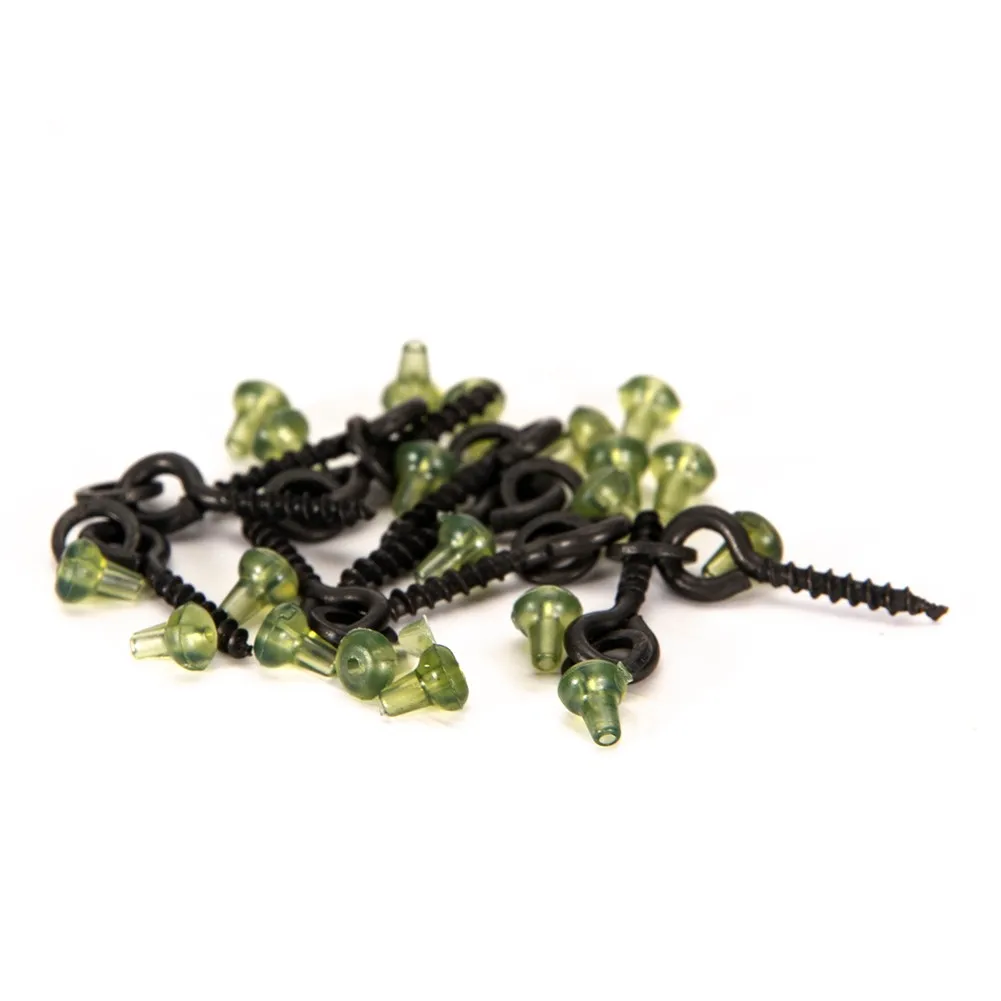 

10 X Bait Screws With Round Rings + 20 X Hook Stops Carp Fishing Tackle Chod Rig Fishing Float Upper Bait Set Prevent Sliding