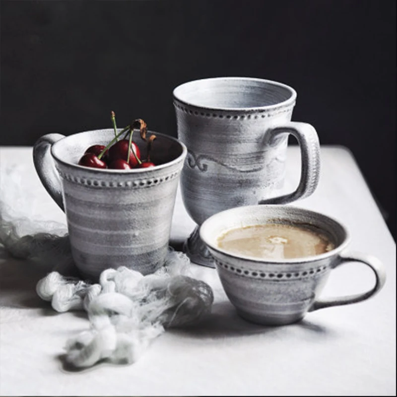 Европейская винтажная керамическая кружка стеклянная чашка для чая домашнего