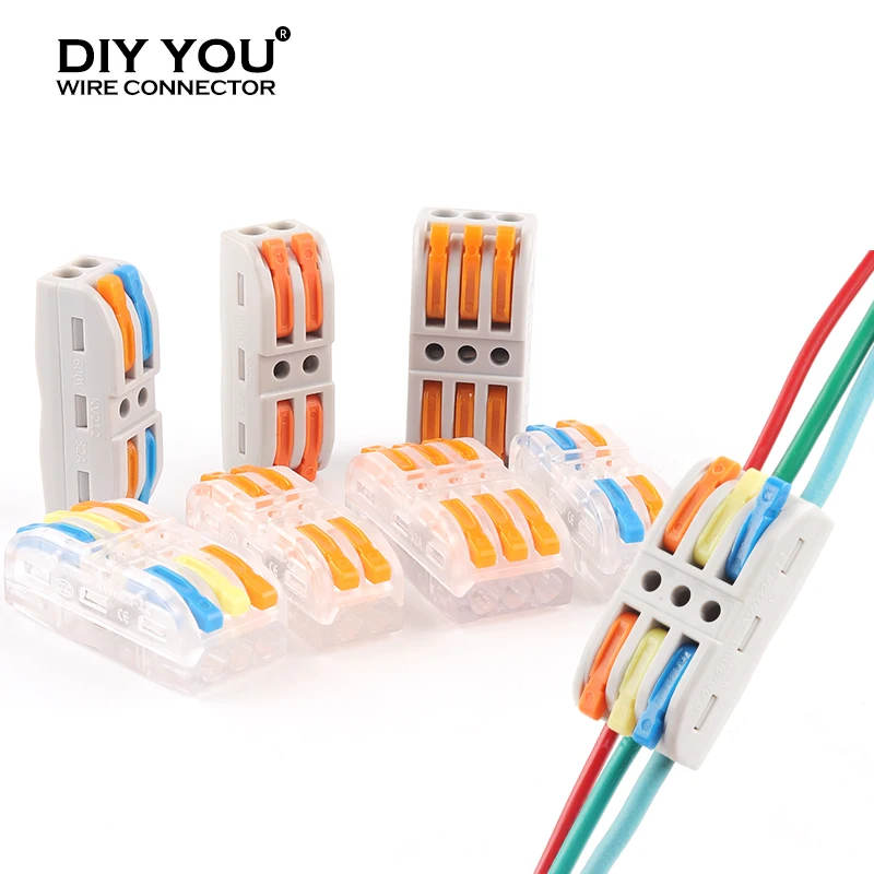 10/30/50/100PCS Universal Compact Wire Connector Conductor Terminal Block Plug-in 222 SPL Quick electrical Wiring Connectors |