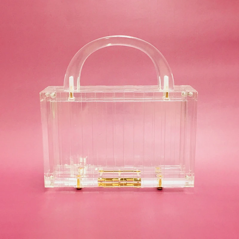 Clear Acrylic Box Evening Bags Women Brand Designers Transparent Small Square Tote Handbag Female Clutch Purses Dinner Party New | Багаж и
