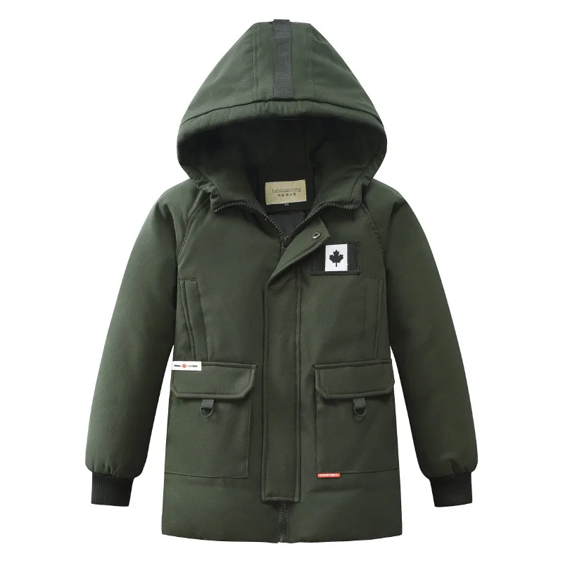 

Children's clothing boys' down jackets, mid-length, Korean version thick and loose, small and medium-sized children's new styles