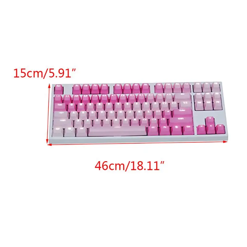 

1 Set Replaceable PBT Keycaps 87 104 108 Transparent Lettering Keys Double Shot Backli Key Cap for Mechanical Keyboard