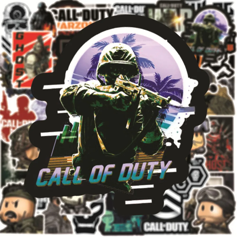 50pcs for call of duty game stickers waterproof for notebook luggage skateboard bicycle phone suitcase laptop sticker free global shipping
