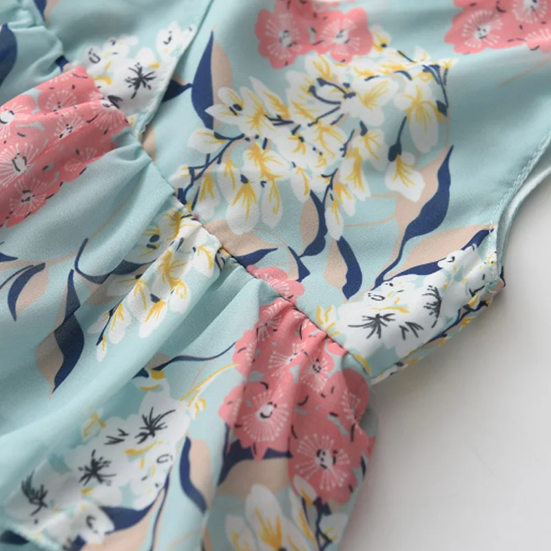 

Girls Princess Dress Summer 2021 New Fashion Child Sleeveless Chiffon Floral Suspender Cake Dress 2-6 Years Old Kids Clothing