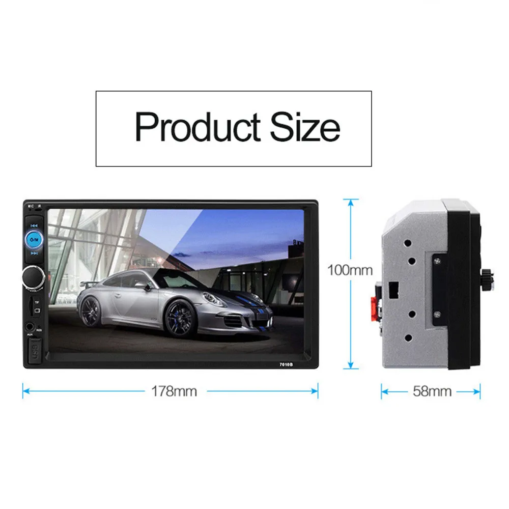 7 inches Car MP4 MP5 Multimedia Player Mobile Phone Connection Double Din Bluetooth FM Cameras Intelligent System 7010 | Автомобили и